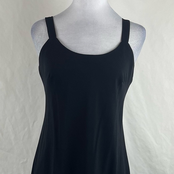 R & M Richards Sheer Black Rhinestone Evening WhimsiGoth Midi Dress Size 6P - Picture 3 of 14